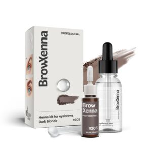 205 Dark Blond Henna Pudrowa do Brwi z Bazą Hialuronową – Zestaw BrowXenna