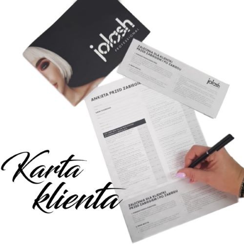 KARTA KLIENTA- PRZEDŁUŻANIE RZĘS- 10 SZT