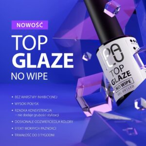 PALU Top Glaze No Wipe 11g – Top Hybrydowy Bez Przemywania | Efekt Mokrego Połysku