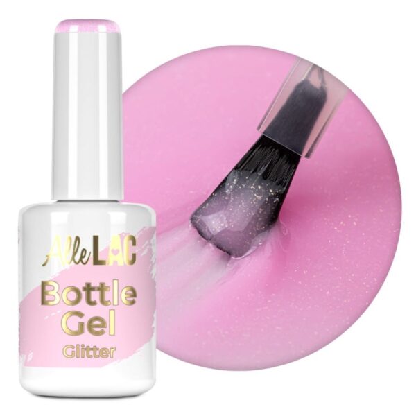 Bottle Gel Glitter AlleLac Lily Glimmer 15g – Żel do paznokci w butelce z pędzelkiem