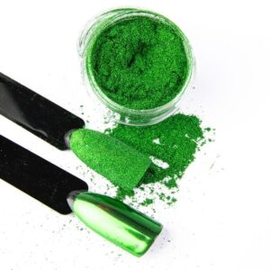 Pyłek Lustrzany Efekt Do Zdobień Paznokci Glass Effect Green 0,3g Allepaznokcienr 9