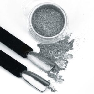 Pyłek Lustrzany Efekt Do Zdobień Paznokci Glass Effect Silver nr 2 0,3g Allepaznokcie