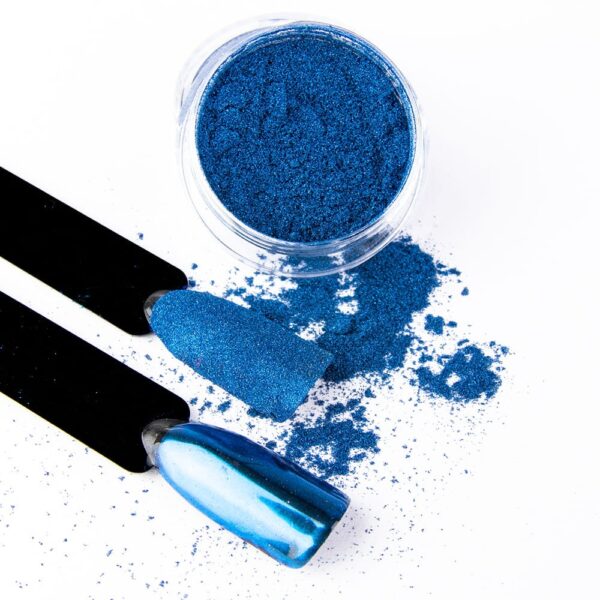 Pyłek Lustrzany Efekt Do Zdobień Paznokci Glass Effect Blue nr 8 0,3g Allepaznokcie