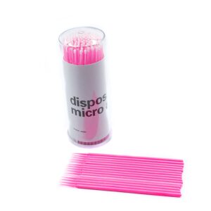 Aplikatory Bezwłókienkowe 100szt. Microbrush Różowe Moemi