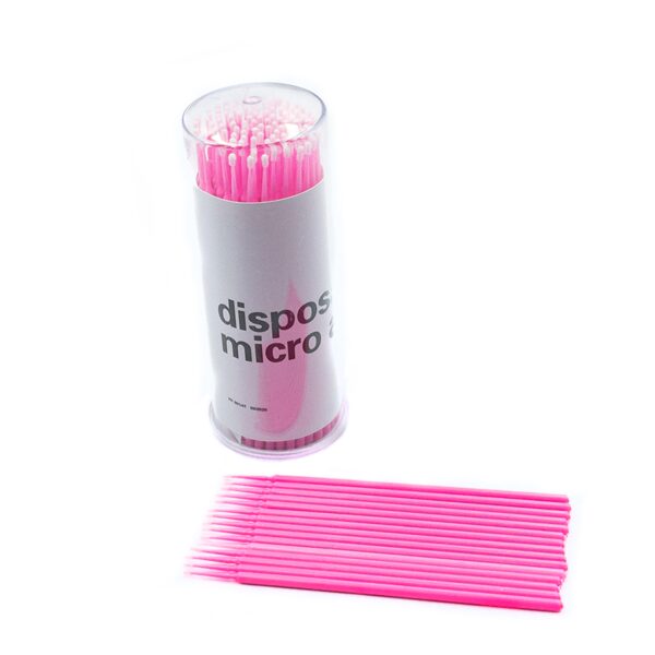 Aplikatory Bezwłókienkowe 100szt. Microbrush Różowe Moemi