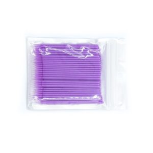 Aplikatory Bezwłókienkowe 100szt. Microbrush Fioletowe w Opakowaniu Moemi