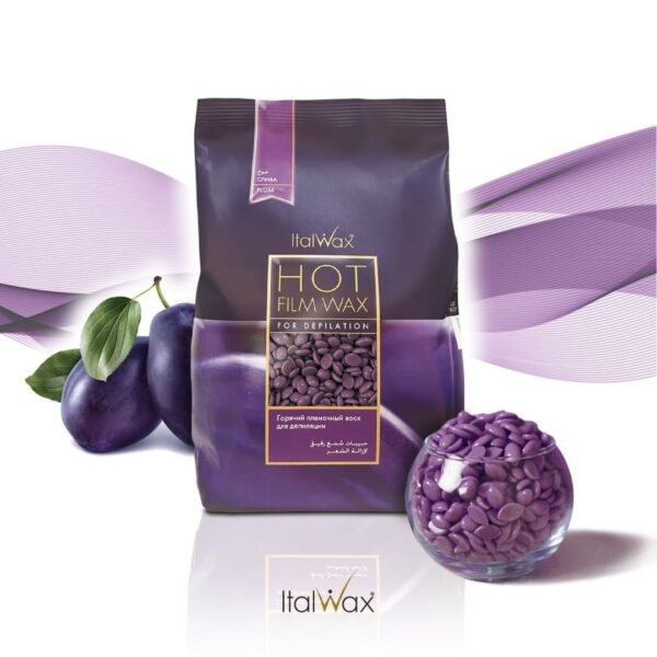 ItalWax Wosk Twardy w Granulkach Do Depilacji Bezpaskowej Plum 500g