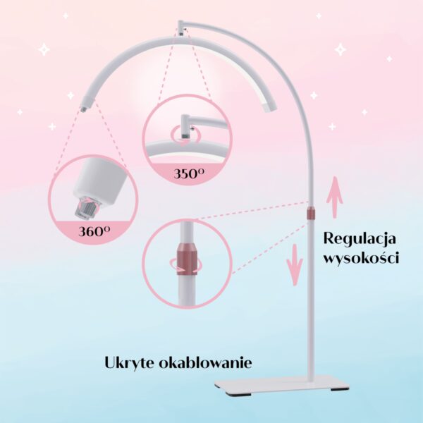 Lampa Do Przedłużania Rzęs Moemi Moon Biała