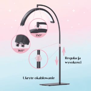Lampa Do Przedłużania Rzęs Moemi Moon Czarna