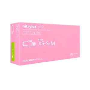Rękawiczki Nitrylowe XS|S|M Różowe Pink Mercator 100szt Nitrylex