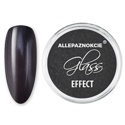 Pyłek Lustrzany Efekt Do Zdobień Paznokci Glass Effect Black nr 12 0,30g Allepaznokcie