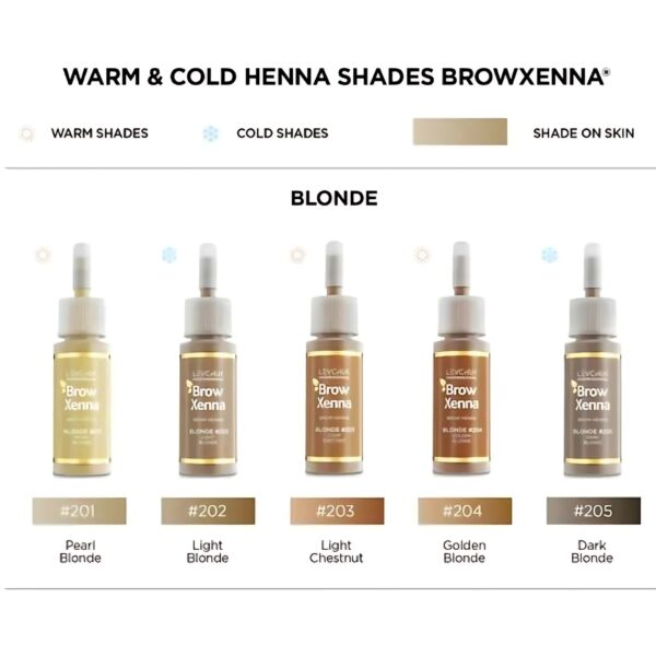 203 Light Chestnut Henna Pudrowa do Brwi z Bazą Hialuronową – Zestaw BrowXenna