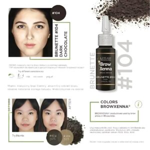 104 Bitter Chocolate Henna Pudrowa do Brwi z Bazą Hialuronową – Zestaw BrowXenna