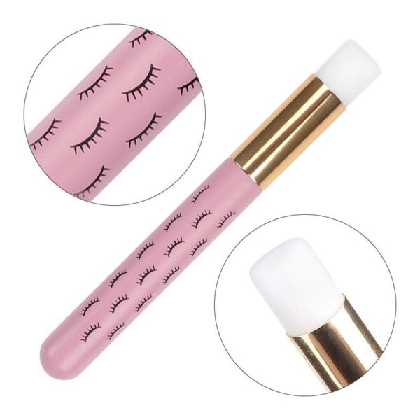 Pędzel Do Czyszczenia Rzęs Różowy Lash Brush z Rzęskami