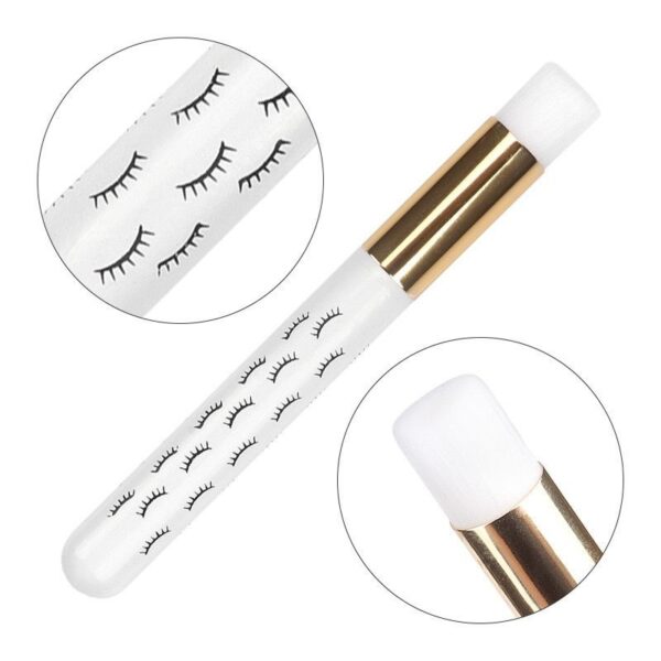 Pędzel Do Czyszczenia Rzęs Biały Lash Brush z Rzęskami
