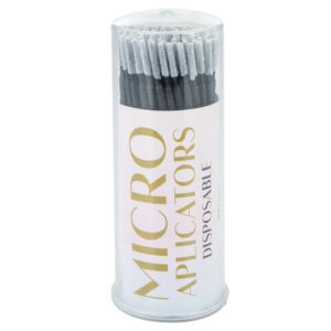 Aplikatory Bezwłókienkowe 100szt. Microbrush Cylindryczne Czarne Moemi