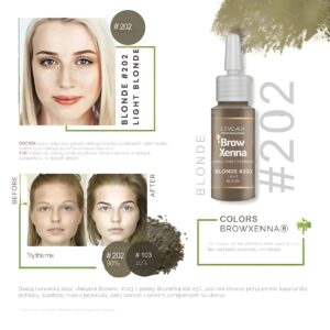 202 Light Blonde Henna Pudrowa do Brwi z Bazą Hialuronową – Zestaw BrowXenna