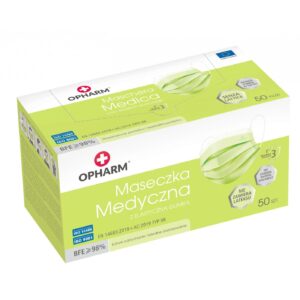 Maseczki Medyczne 50szt. Limonkowe Opharm