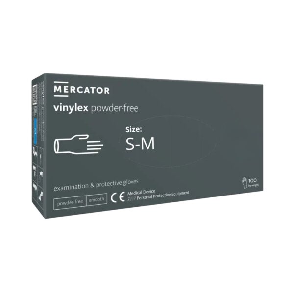 Rękawiczki Winylowe Transparentne S|M Bezpudrowe Mercator 100szt Vinylex