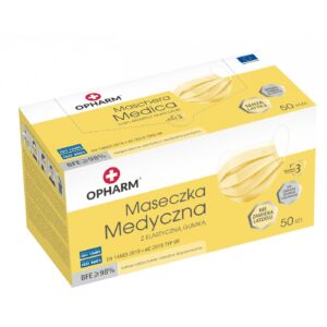Maseczki Medyczne 50szt. Żółte Opharm