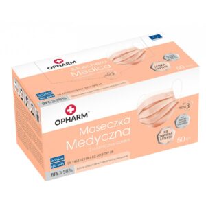 Maseczki Medyczne 50szt. Brzoskwiniowe Opharm