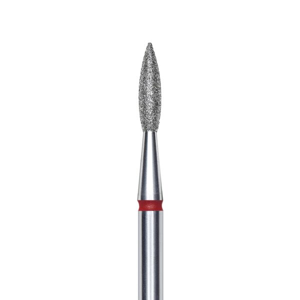 Frez Diamentowy FA11R021/8 Płomyk Ostry Czerwony 2,1/8mm Staleks