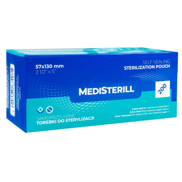 Torebki Worki Do Sterylizacji Narzędzi w Autoklawie MediSterill 57x130 mm 200 szt.