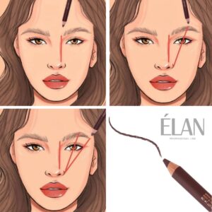 Kredka Pudrowa Brązowa B01 do geometrii Brwi Brow Liner Pro Elan