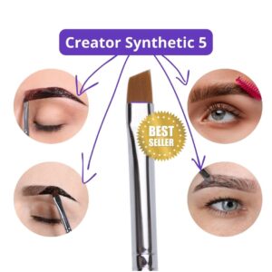 Skośny Pędzel do Farby Henny Brwi Synthetic Creator 5