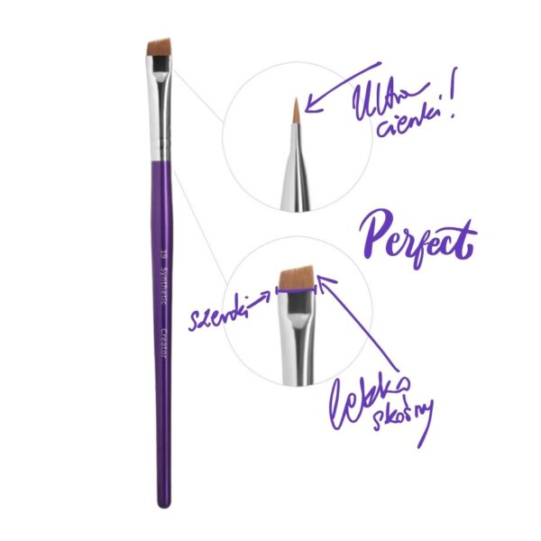 Pędzel Skośny Szeroki do Farby Henny Brwi Synthetic Creator 19
