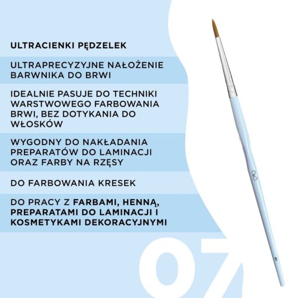 Podłużny Pędzel do Liftingu Rzęs Laminacji i Koloryzacji Brwi nr 7 OKO