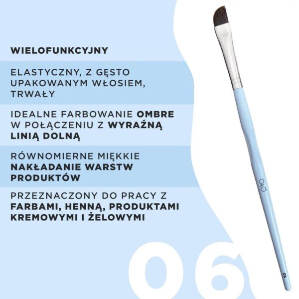 Pędzel do Brwi Miękki Ścięty Duży nr 6 OKO