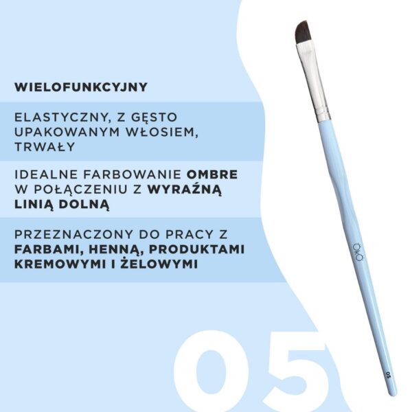 Pędzel do Farby Henny Brwi Miękki Ścięty nr 5 OKO