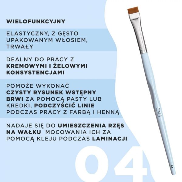 Pędzel Prosty Równy do Geometrii Brwi nr 4 OKO