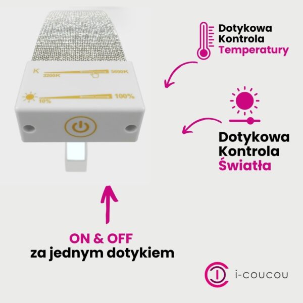 Lampa kosmetyczna POL Moon III z cyrkoniami - Biała, I-Coucou