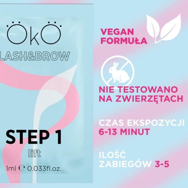 Preparat do Laminacji Rzęs i Brwi Saszetka STEP 1 LIFT 1 ml OkO