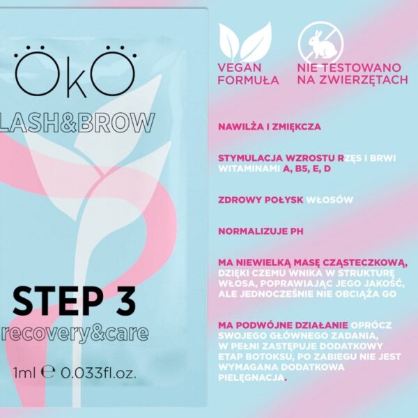 Odżywczy Preparat do Laminacji Rzęs i Brwi BTX Saszetki STEP 3 CARE&RECOVERY 5x1 ml OkO