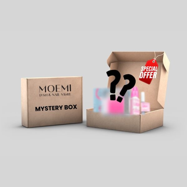 Zestaw do Przedłużania Rzęs MYSTERY BOX Moemi Kleje, Rzęsy, Pęsety i Więcej dla Stylistki Rzęs