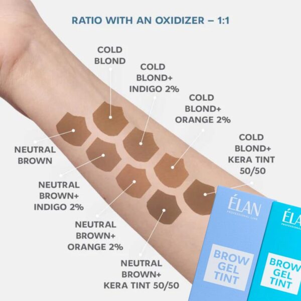 Brow Gel Tint Neutral Brown Profesjonalna Farba Żelowa do Brwi 10ml Elan