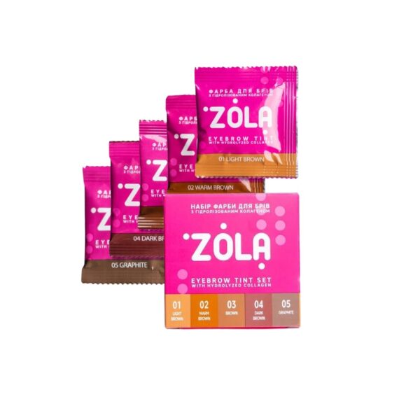 Zestaw Farb w saszetkach do Brwi z Oksydantem 3% Tint Set Zola