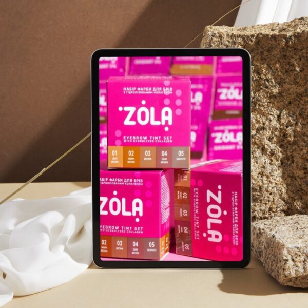 Zestaw Farb w saszetkach do Brwi z Oksydantem 3% Tint Set Zola