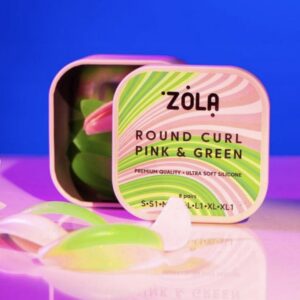 Wałeczki Silikonowe do Laminacji Rzęs Round Curl Pink & Green Zola