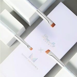 Zestaw Holograficznych Pędzli do Brwi Manybeauty X Pimp My Lashes Profesjonalne Pędzle do Stylizacji Brwi | Henny