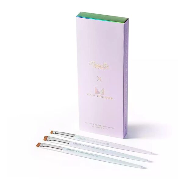 Zestaw Holograficznych Pędzli do Brwi Manybeauty X Pimp My Lashes Profesjonalne Pędzle do Stylizacji Brwi | Henny