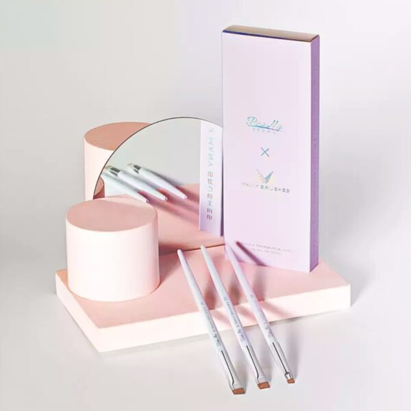 Zestaw Holograficznych Pędzli do Brwi Manybeauty X Pimp My Lashes Profesjonalne Pędzle do Stylizacji Brwi | Henny