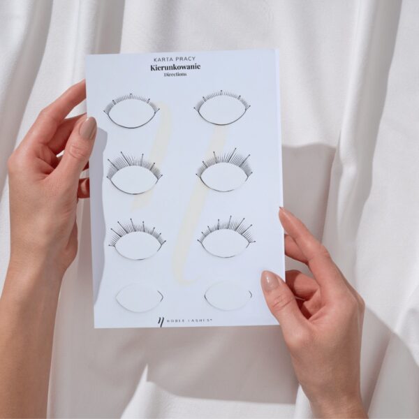 Karty Pracy do Kierunkowania Rzęs Noble Lashes