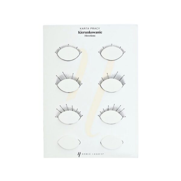 Karty Pracy do Ćwiczeń Przedłużania Rzęs - Zestaw | Noble Lashes