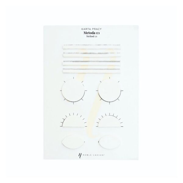 Karty Pracy do Ćwiczeń Przedłużania Rzęs - Zestaw | Noble Lashes