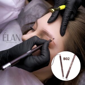 Kredka Pudrowa Ciemny Brąz B02 do geometrii Brwi Brow Liner Pro Elan