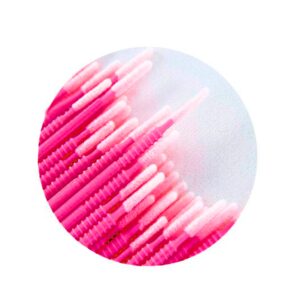 Mikroaplikatory Bezwłókienkowe 100szt. Microbrush Cylindryczne Ciemno Różowe Moemi Torebka